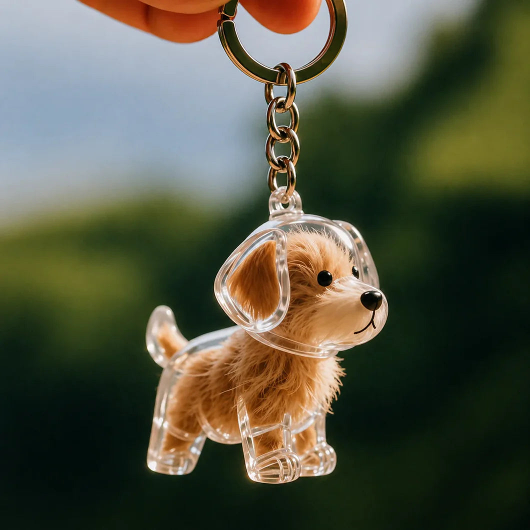 Paw'Art - Porte-clé capsule à poils d'animaux